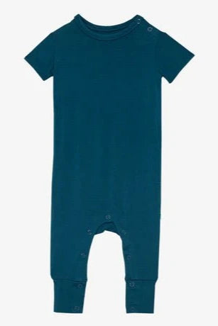Sailor Blue Short Sleeve Romper - Lush Lemon - Children's Clothing - Posh Peanut - 840069665136