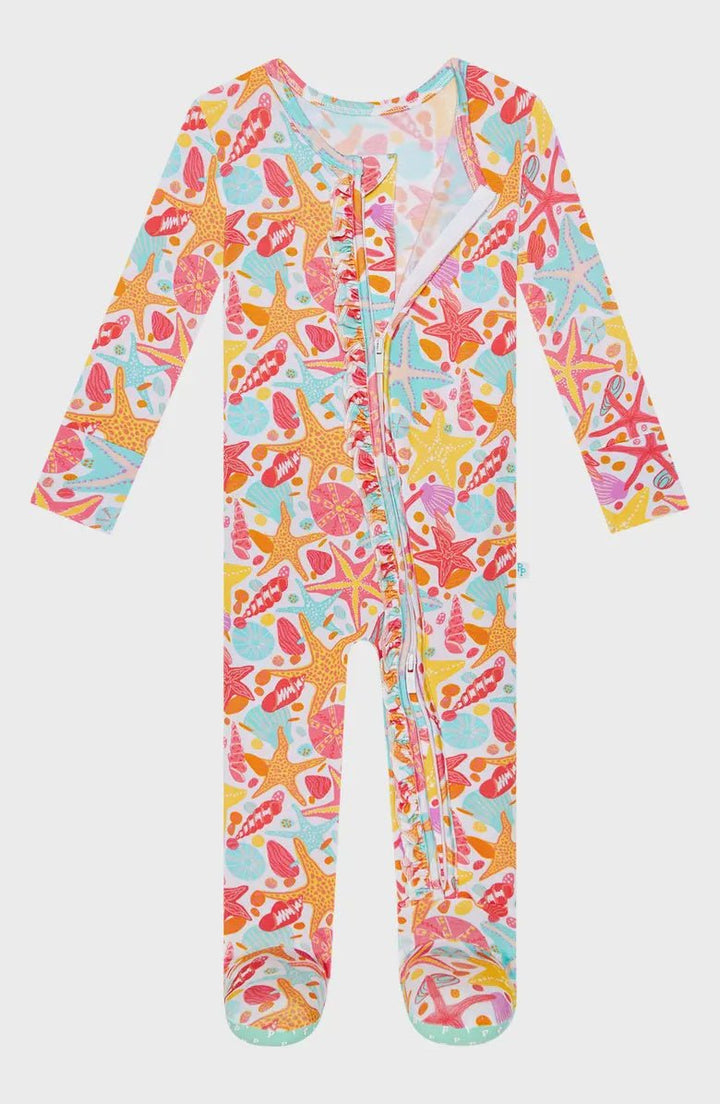 Sandy Footie Convertible Zipper - Lush Lemon - Children's Clothing - Posh Peanut - 196137223006