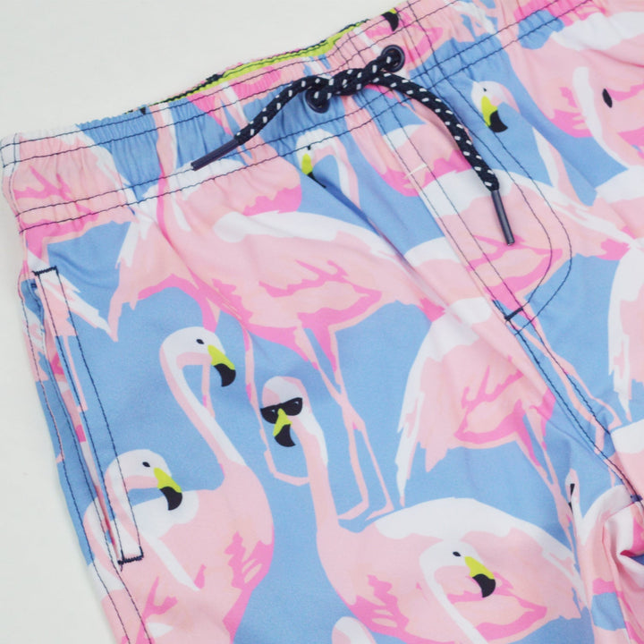 Shady Flamingo Boys 4 way Stretch Swim Trunk - Lush Lemon - Children's Clothing - Shade Critters - 841713113256