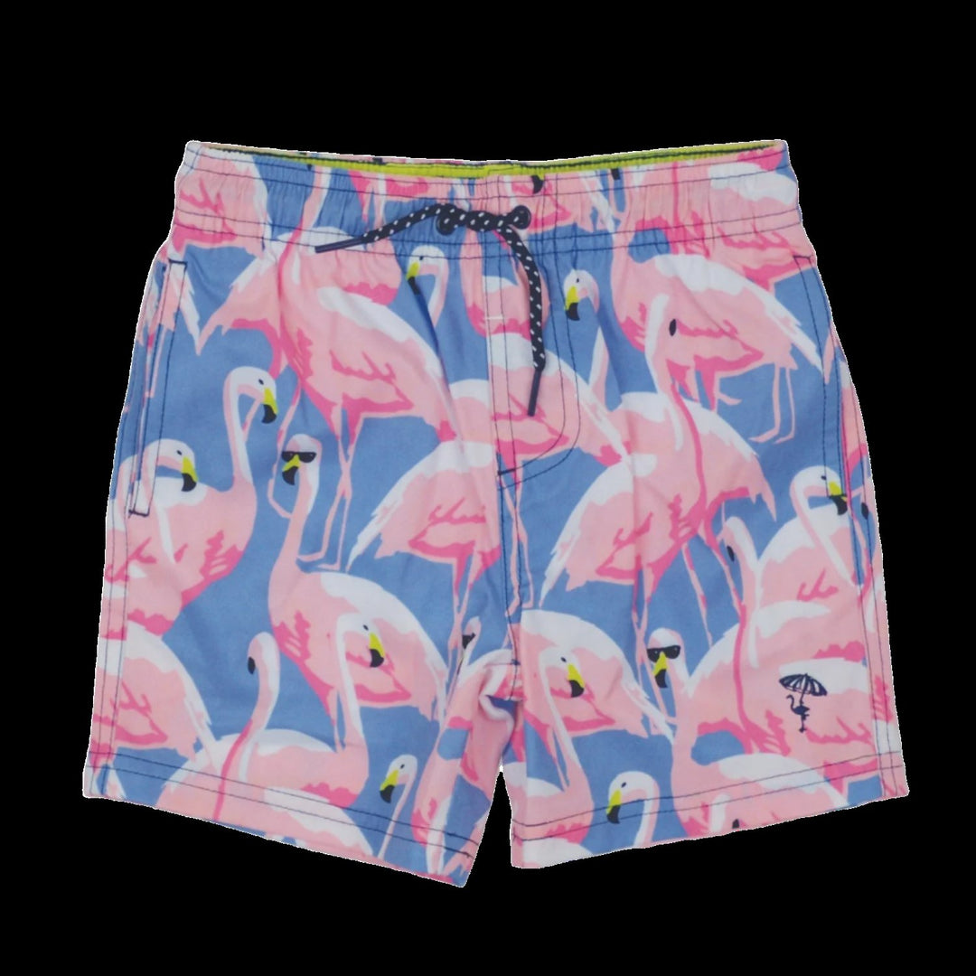 Shady Flamingo Boys 4 way Stretch Swim Trunk - Lush Lemon - Children's Clothing - Shade Critters - 841713113256