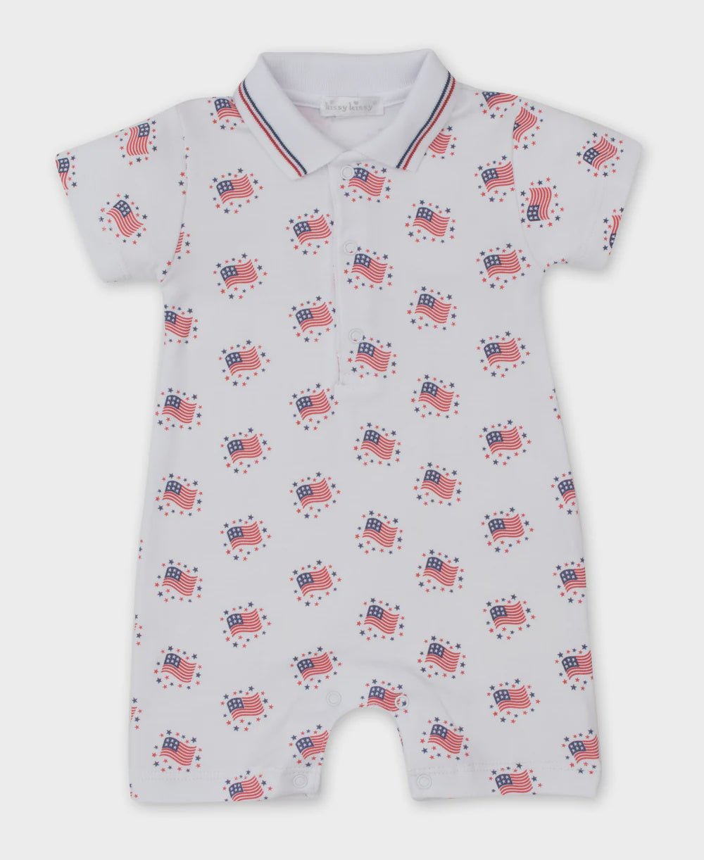 Short Boys Playsuit Essence Of America - Lush Lemon - Children's Clothing - Kissy Kissy - 195165088274