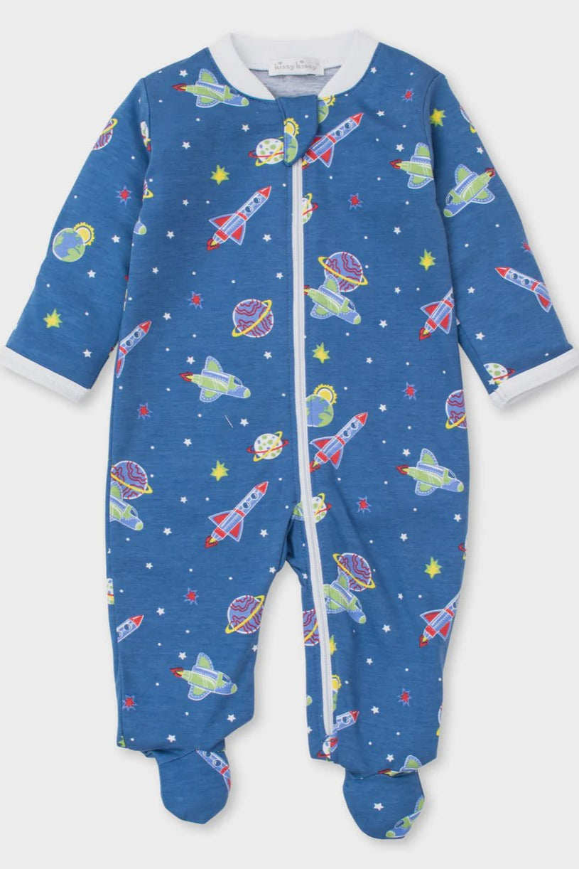 Space Mission Zip Footie - Lush Lemon - Children's Clothing - Kissy Kissy - 10216