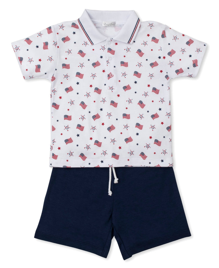 Star Spangled Spirit Bermuda Set - Lush Lemon - Children's Clothing - Kissy Kissy - 195165162325