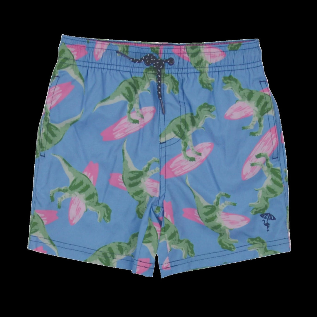 Surfin Dino Boys Swim Trunk - Lush Lemon - Children's Clothing - Shade Critters - 841713113034