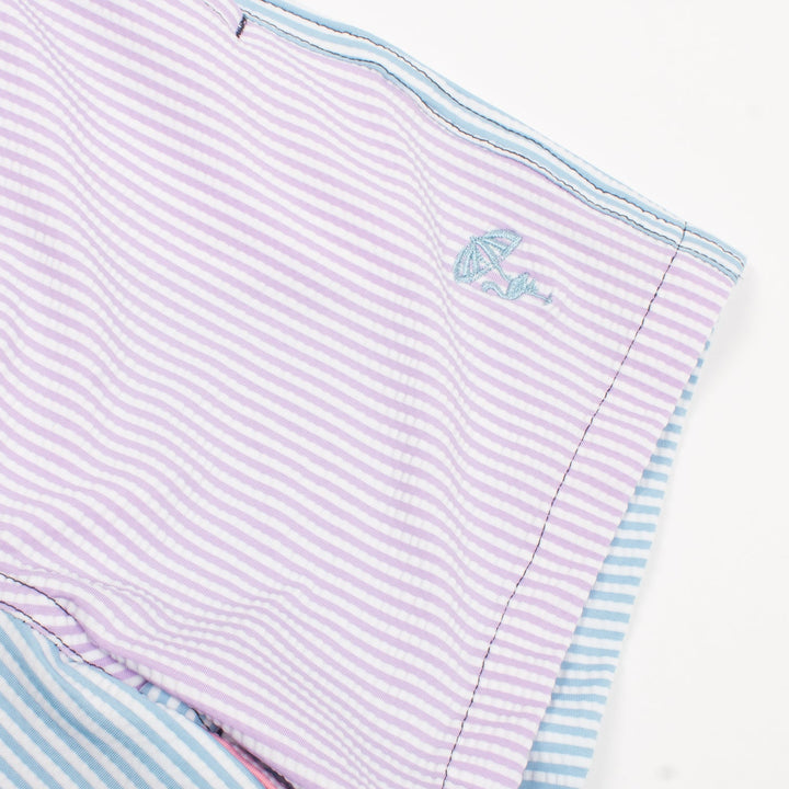 Swim Trunk Boys Seersucker Colorblock - Lush Lemon - Children's Clothing - Shade Critters - 841713199519