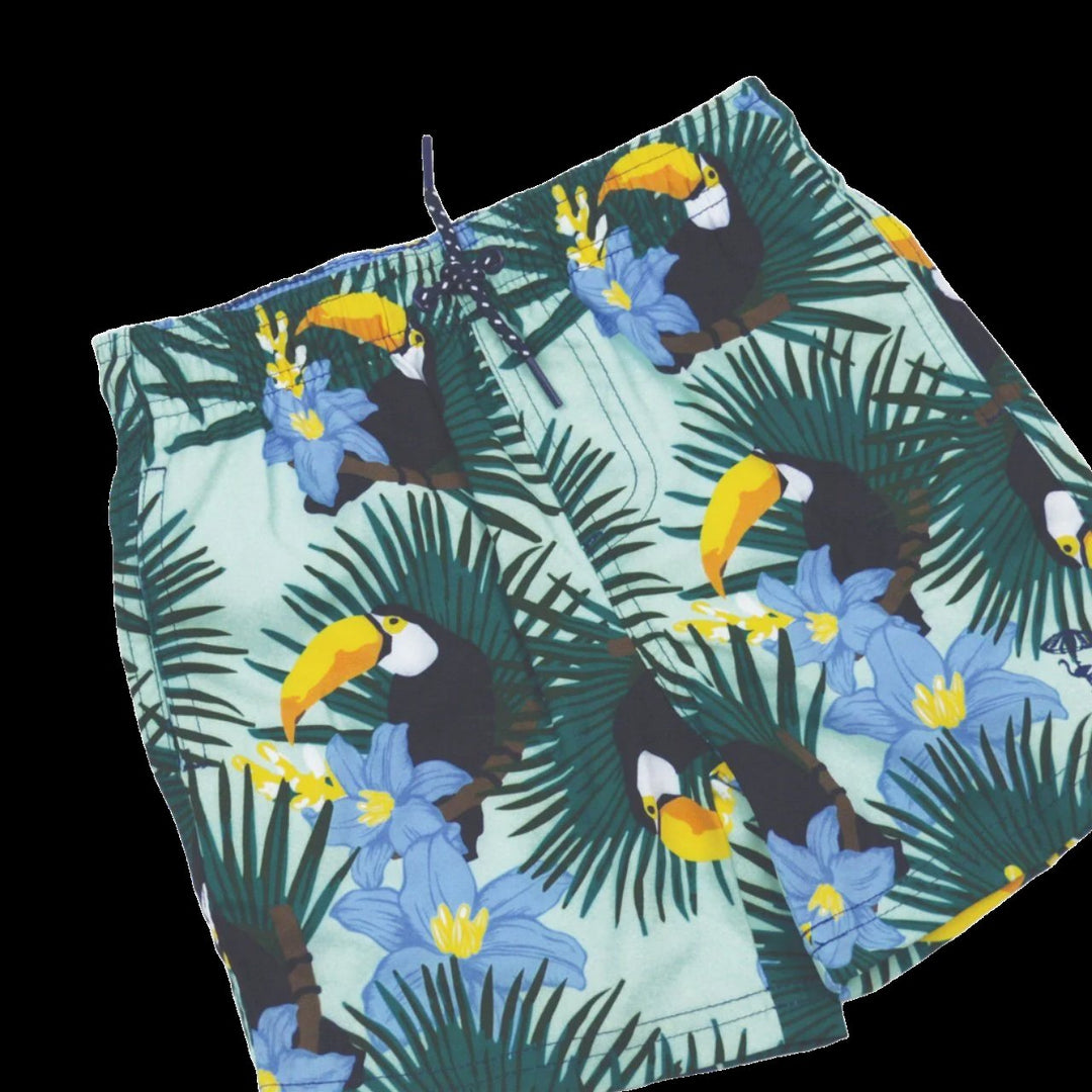 Toucans Boys Swim Trunk - Lush Lemon - Children's Clothing - Shade Critters - 841713113614