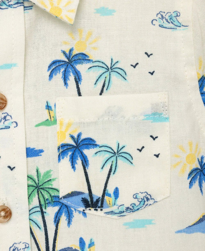 Tropical Woven Short Set - Lush Lemon - Children's Clothing - Little Me - 745644912721