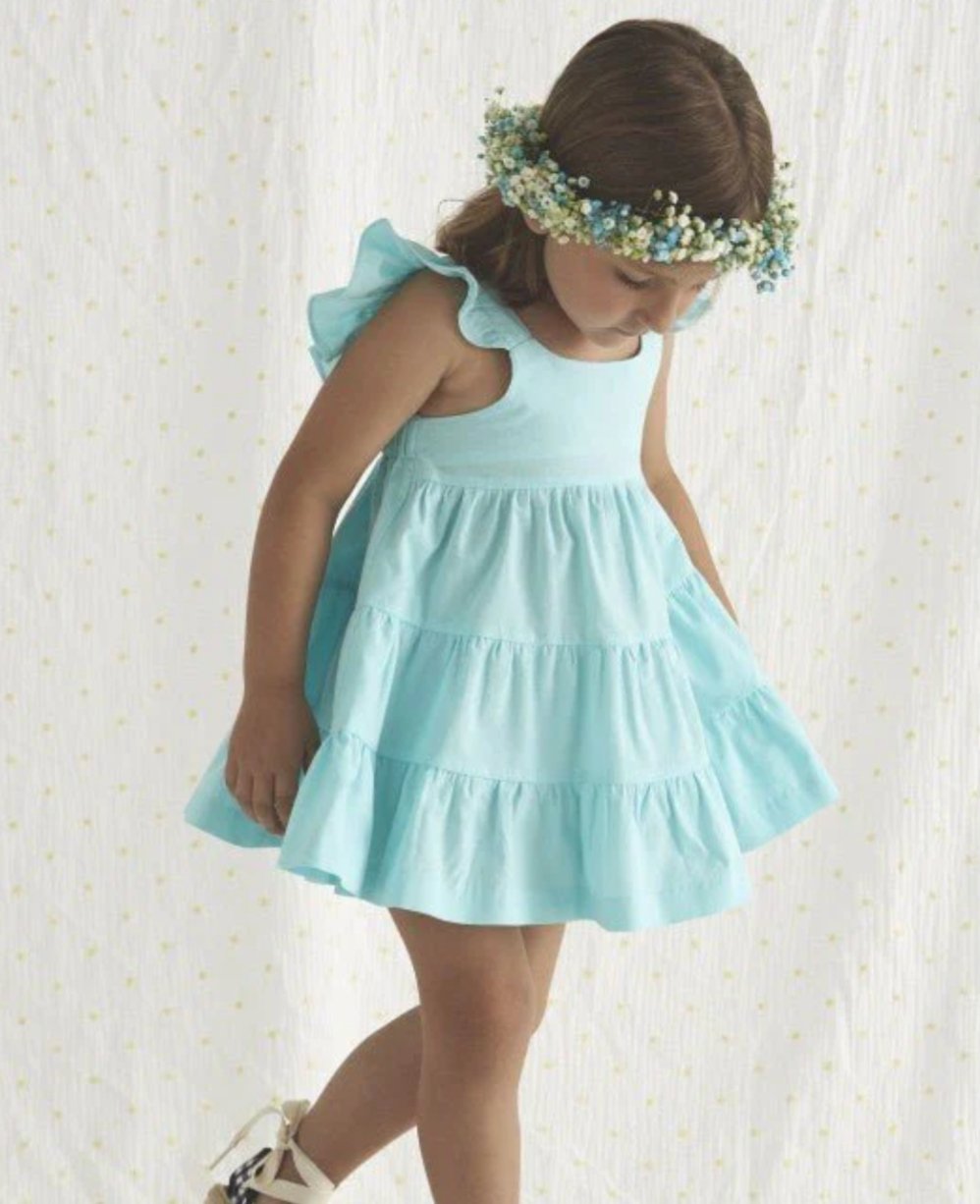 Driada Ruffle Strap Dress Blue: A Perfect Blend of Elegance and Comfort - Lush Lemon