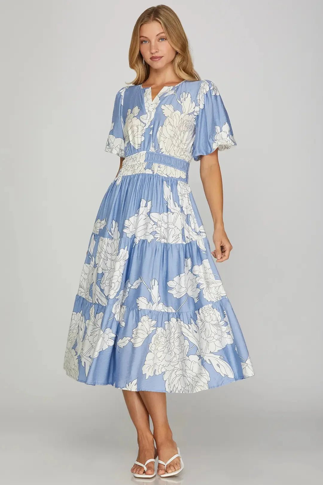Flowy and Feminine: The Floral Tiered Midi Dress You Need - Lush Lemon