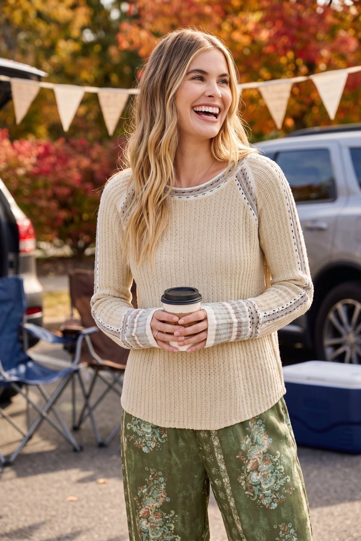 Football Tailgate Outfit: The Raglan Sweater Top - Lush Lemon