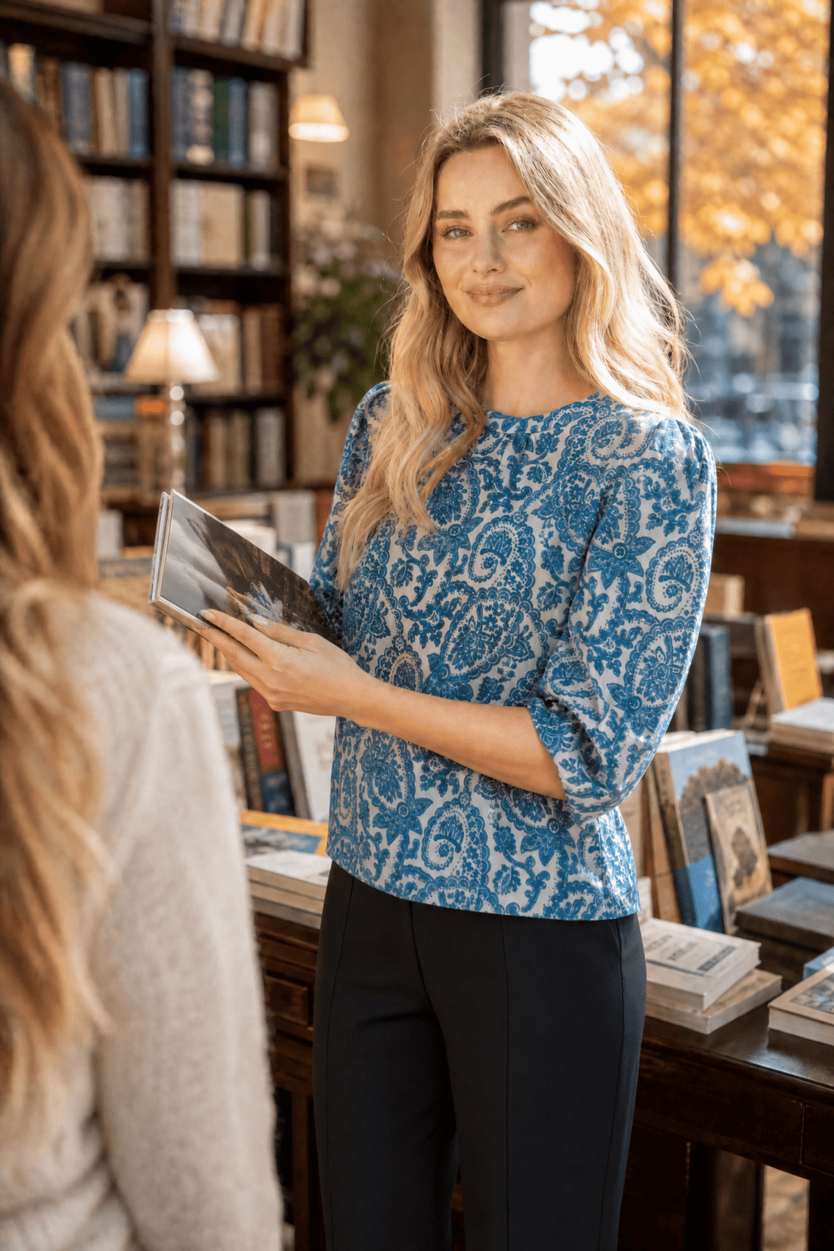 Girls’ Day Style: Blue Paisley Velvet Top - Lush Lemon