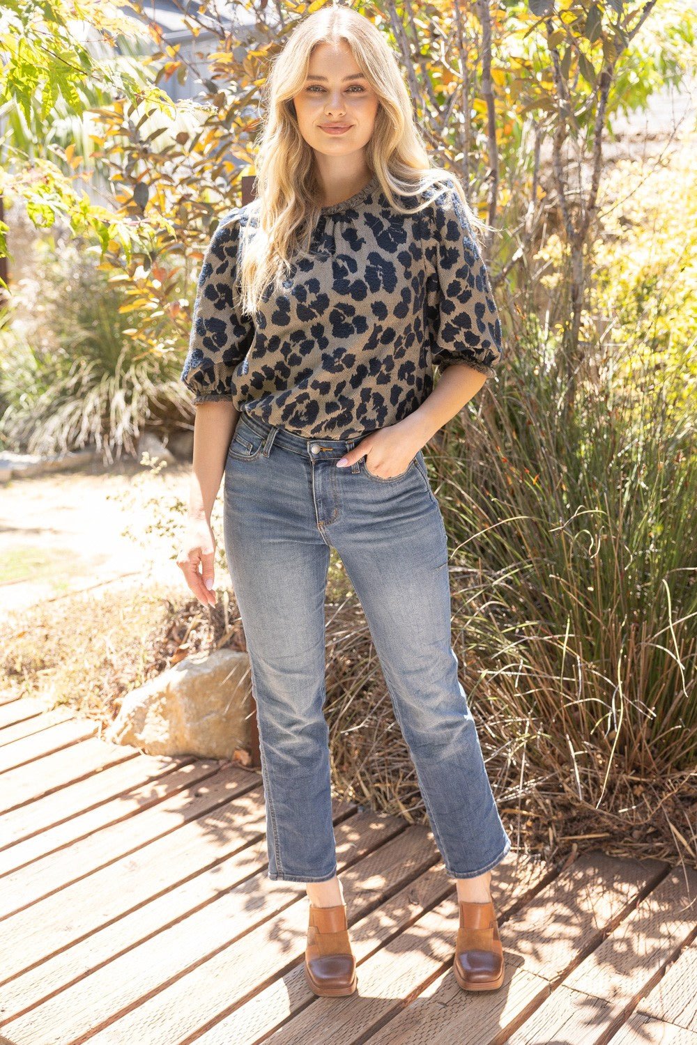 Fall Race Day: The Leopard Puff Sleeve Fringe Top