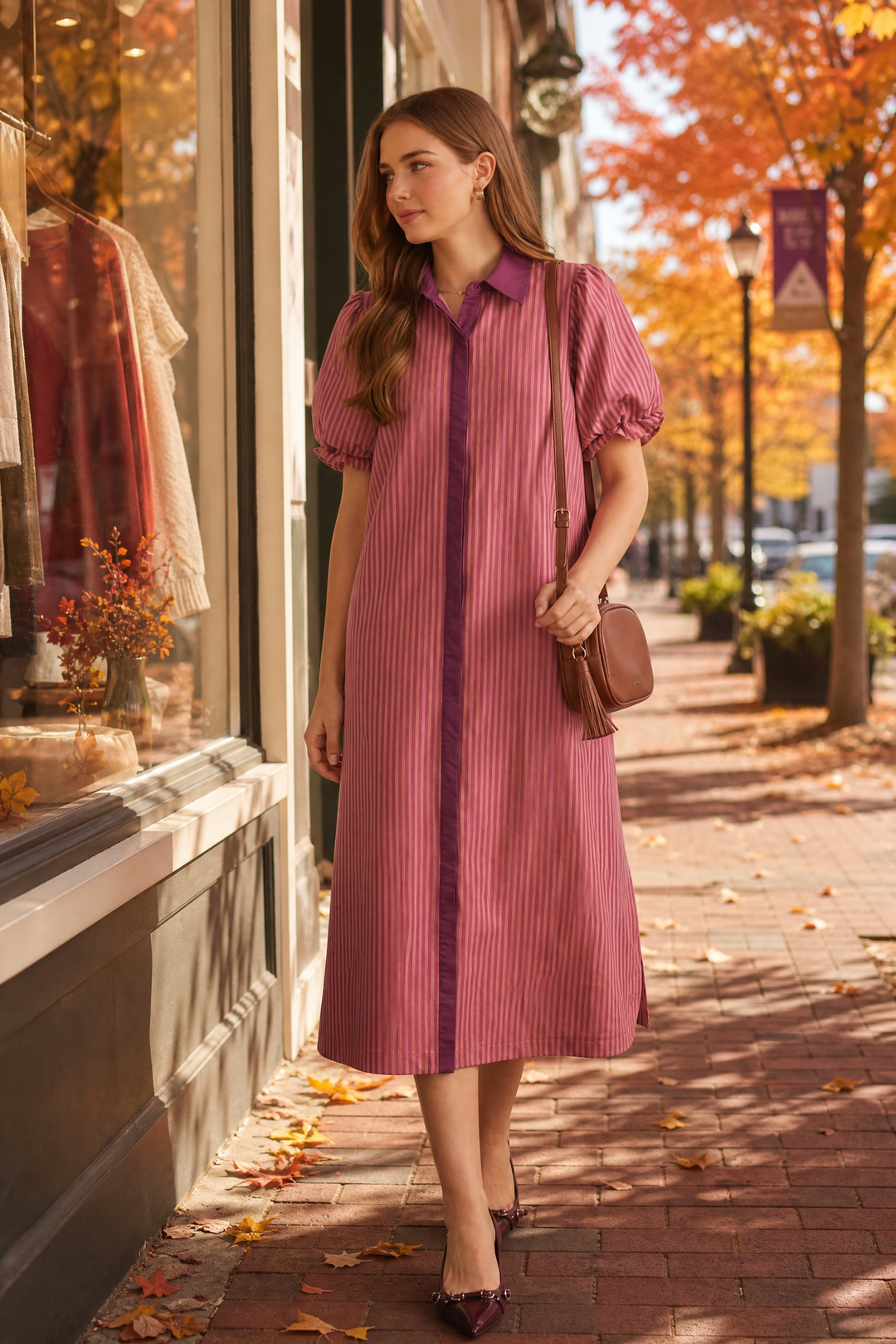Small Town Autumn Style: The Striped Midi Dress
