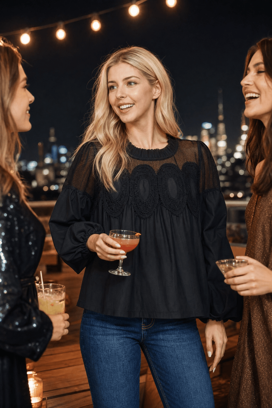Summer Date Night Style: How to Wear Black Lace Blouses - Lush Lemon