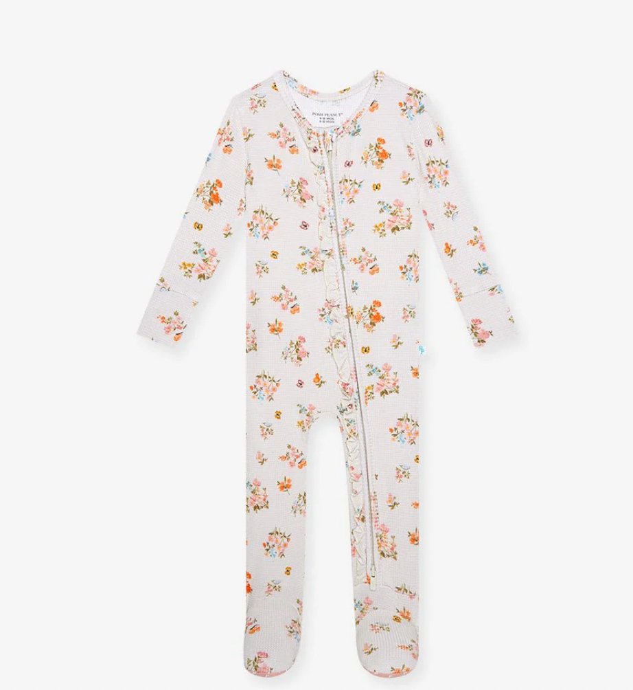 The Clemence Footie Ruffled Zippered One Piece: Where Functionality Meets Style for Your Baby - Lush Lemon