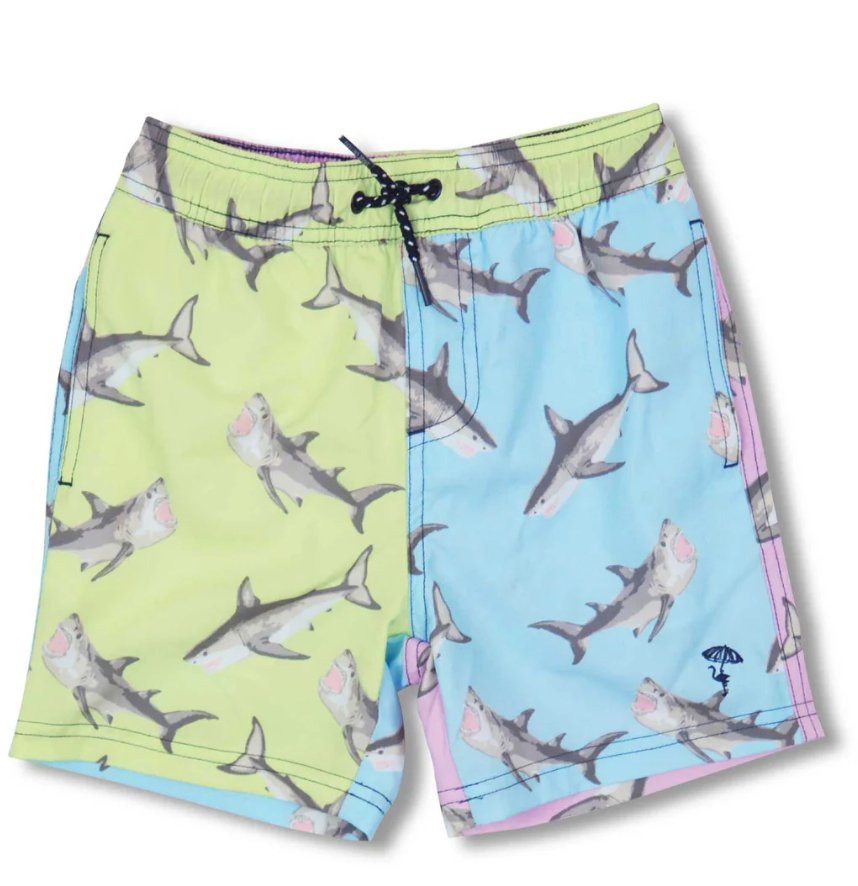 The Magic of Shark Block Water Appearing Boys Swim Trunks: Dive into Fun - Lush Lemon