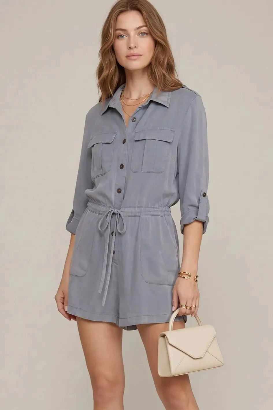 Apple Orchard Outfit: Washed Utility Button Romper