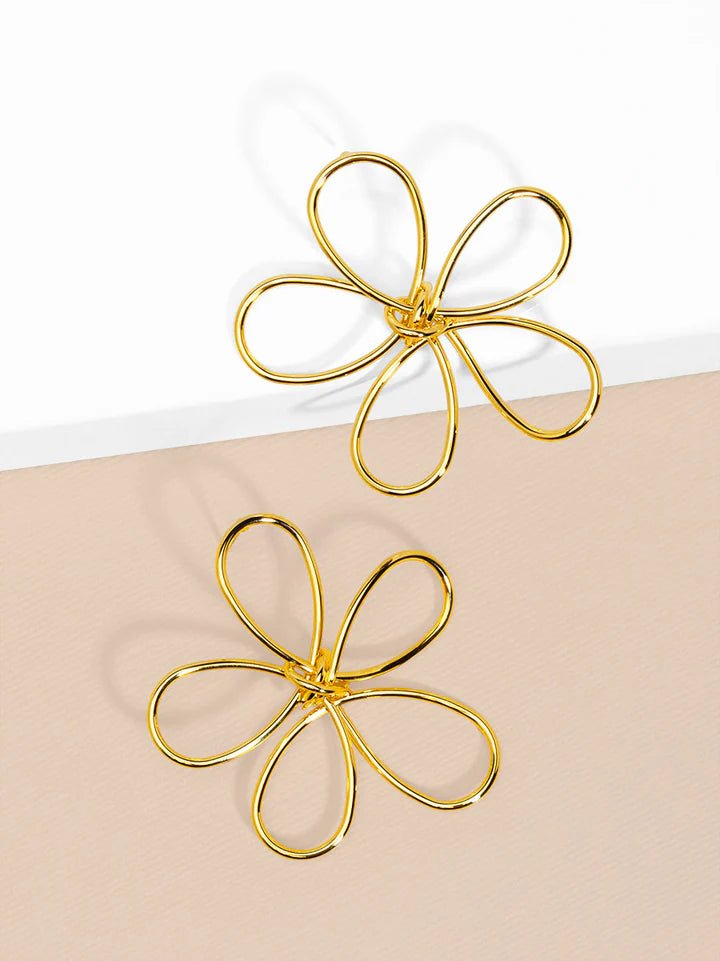 18K Gold - Plated Looping Flower Earrings - Lush Lemon - Women's Accessories - Zenzii - 6584621465