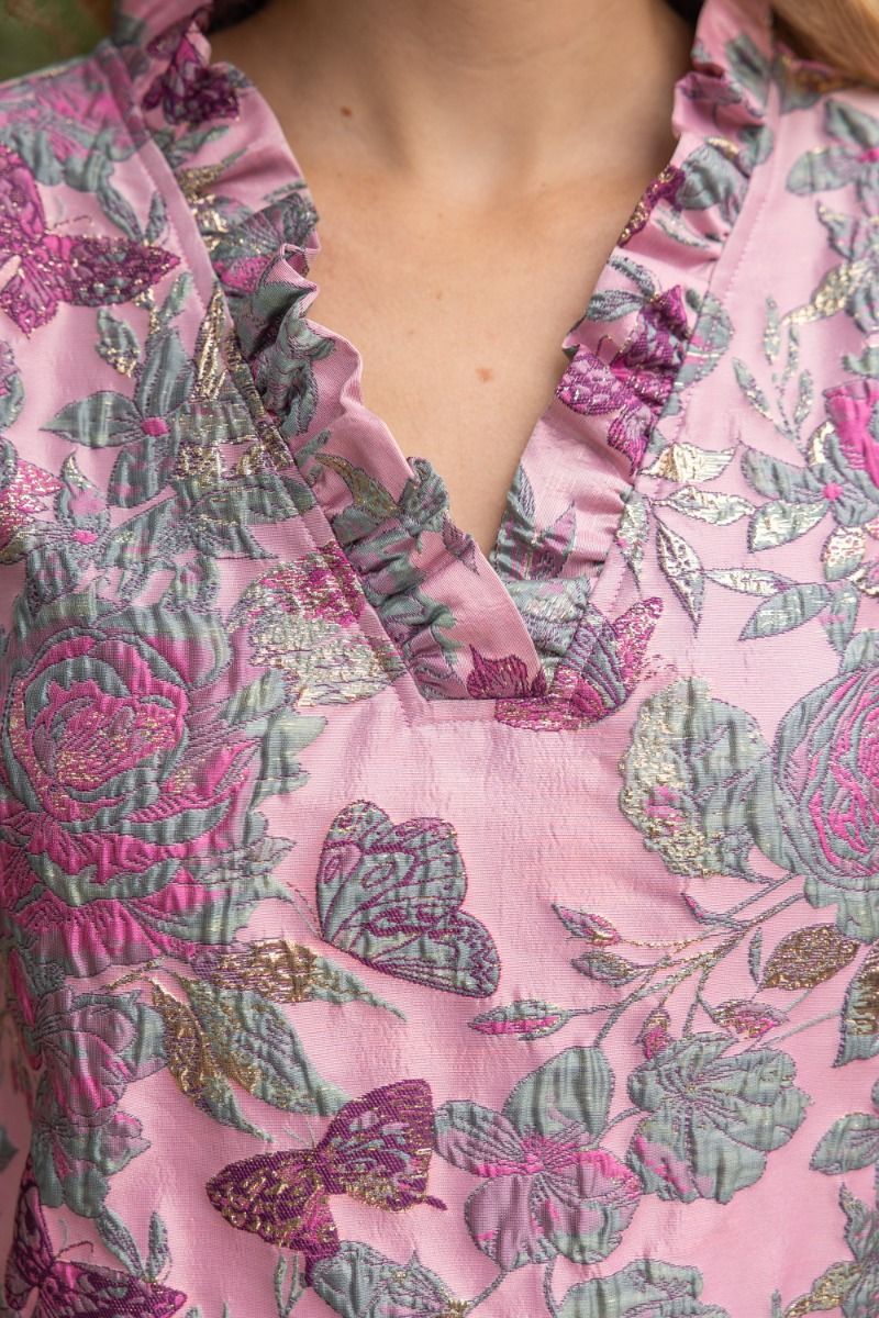 Floral Jacquard Shift Dress