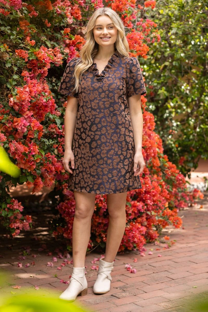 Animal Velvet Jacquard Dress