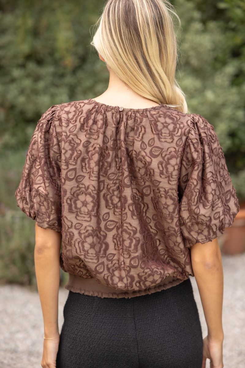 Floral Burnout Bow Top