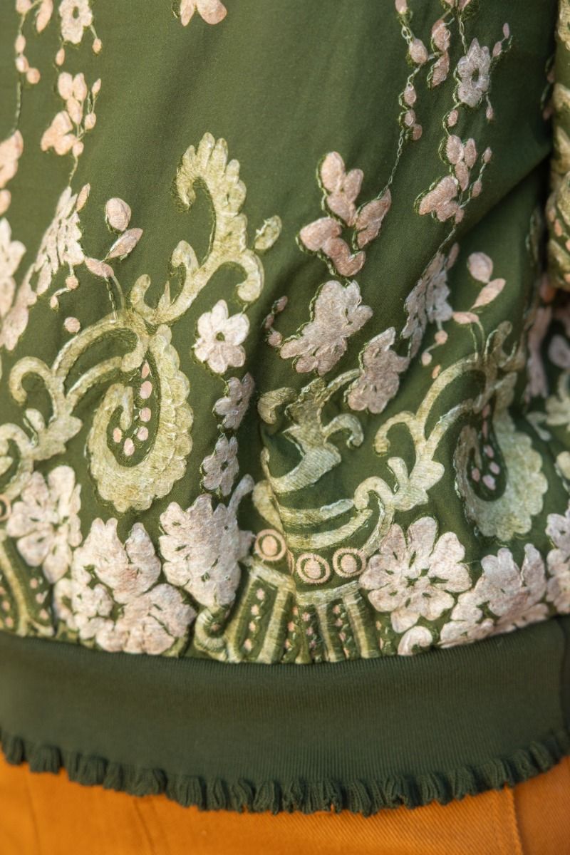 Floral Embroidered Rib Band Top