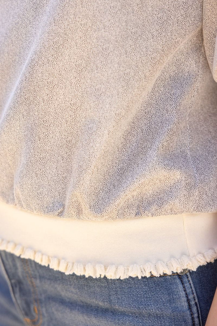 Faux Leather Bubble Sleeve Top