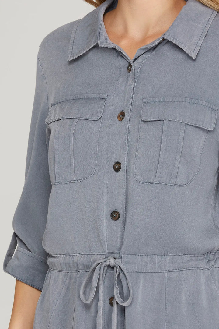 Washed Utility Button Romper