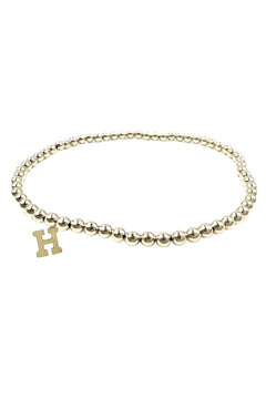 3mm Gold Filled Initial Charm Waterproof Bracelets - Lush Lemon - Women&