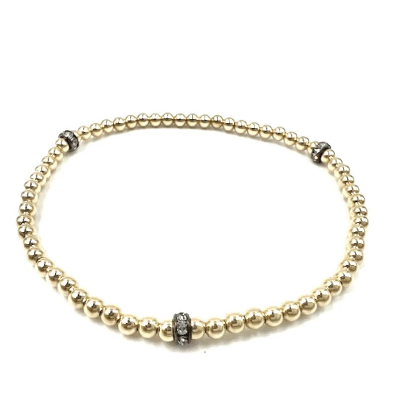 3mm Karma Glitter 14k Gold Filled Bead Bracelet - Lush Lemon - Women's Accessories - Erin Gray - 169581269