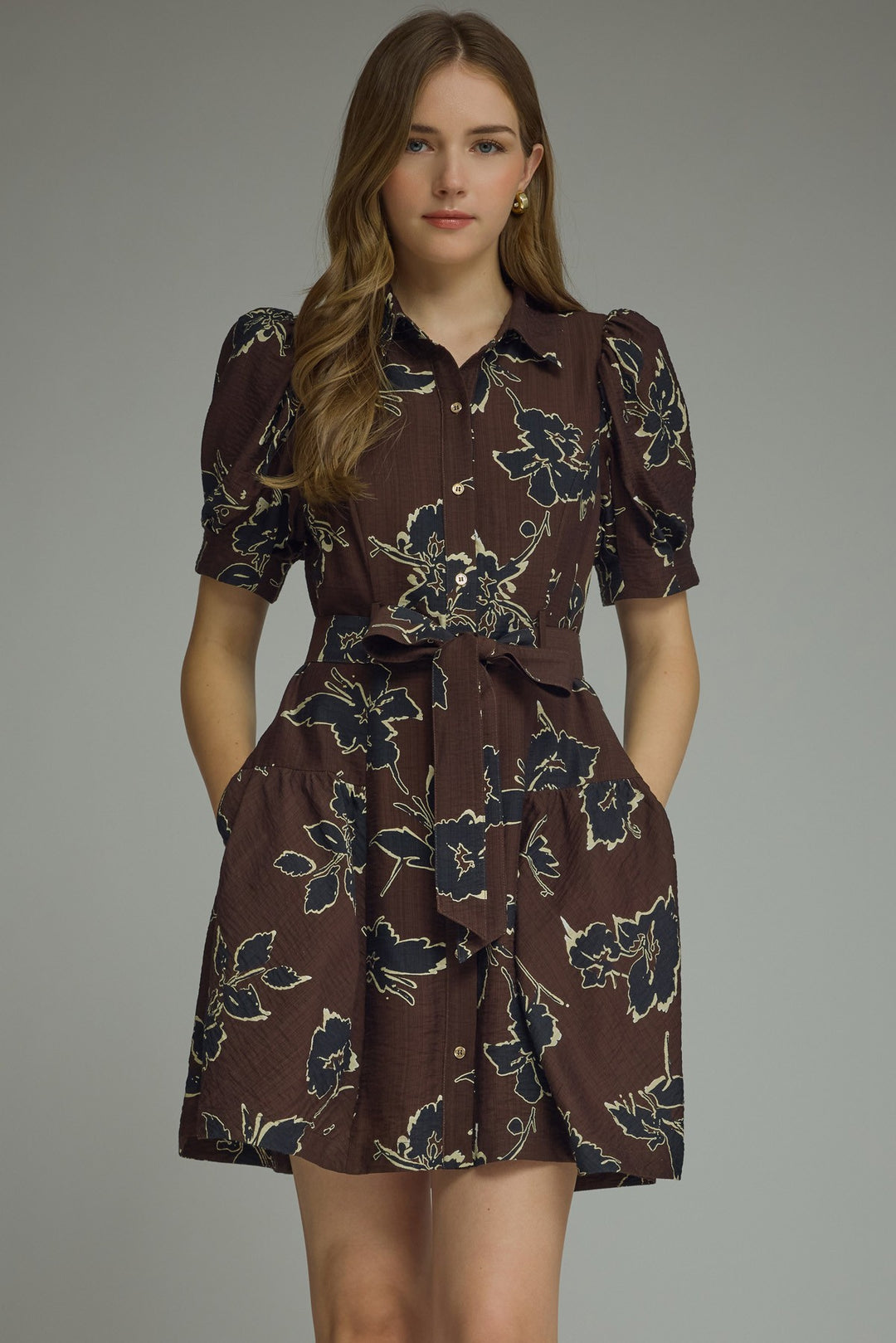 Floral Tie Waist Mini Dress