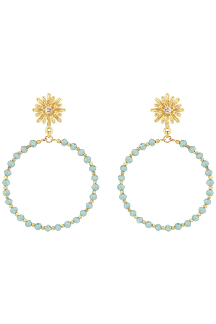 Crystal Beaded Circle Earrings