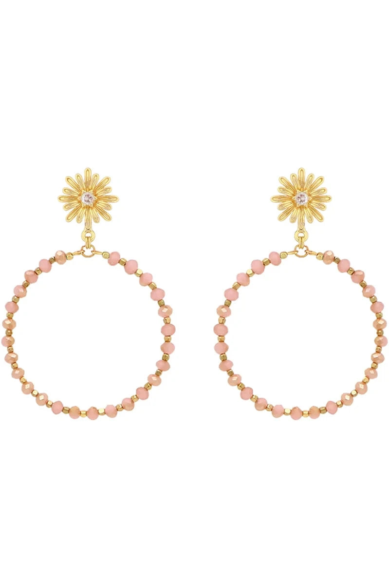 Crystal Beaded Circle Earrings