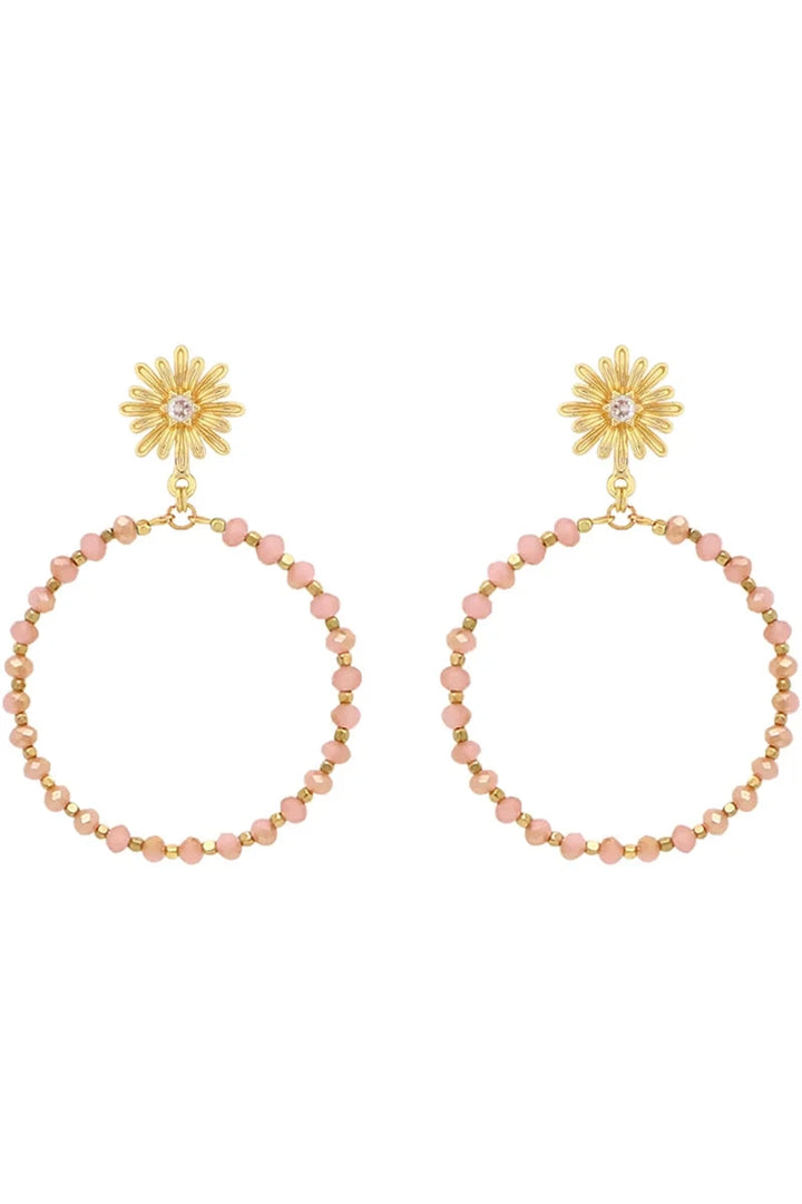 Crystal Beaded Circle Earrings