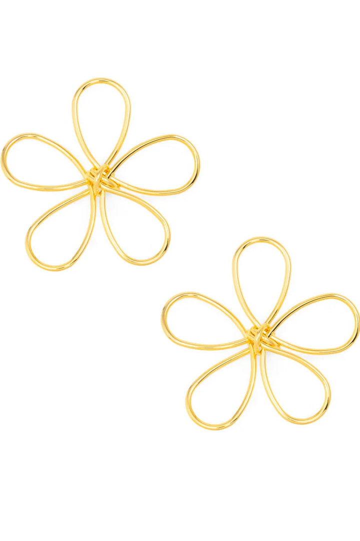 18K Gold-Plated Looping Flower Earrings