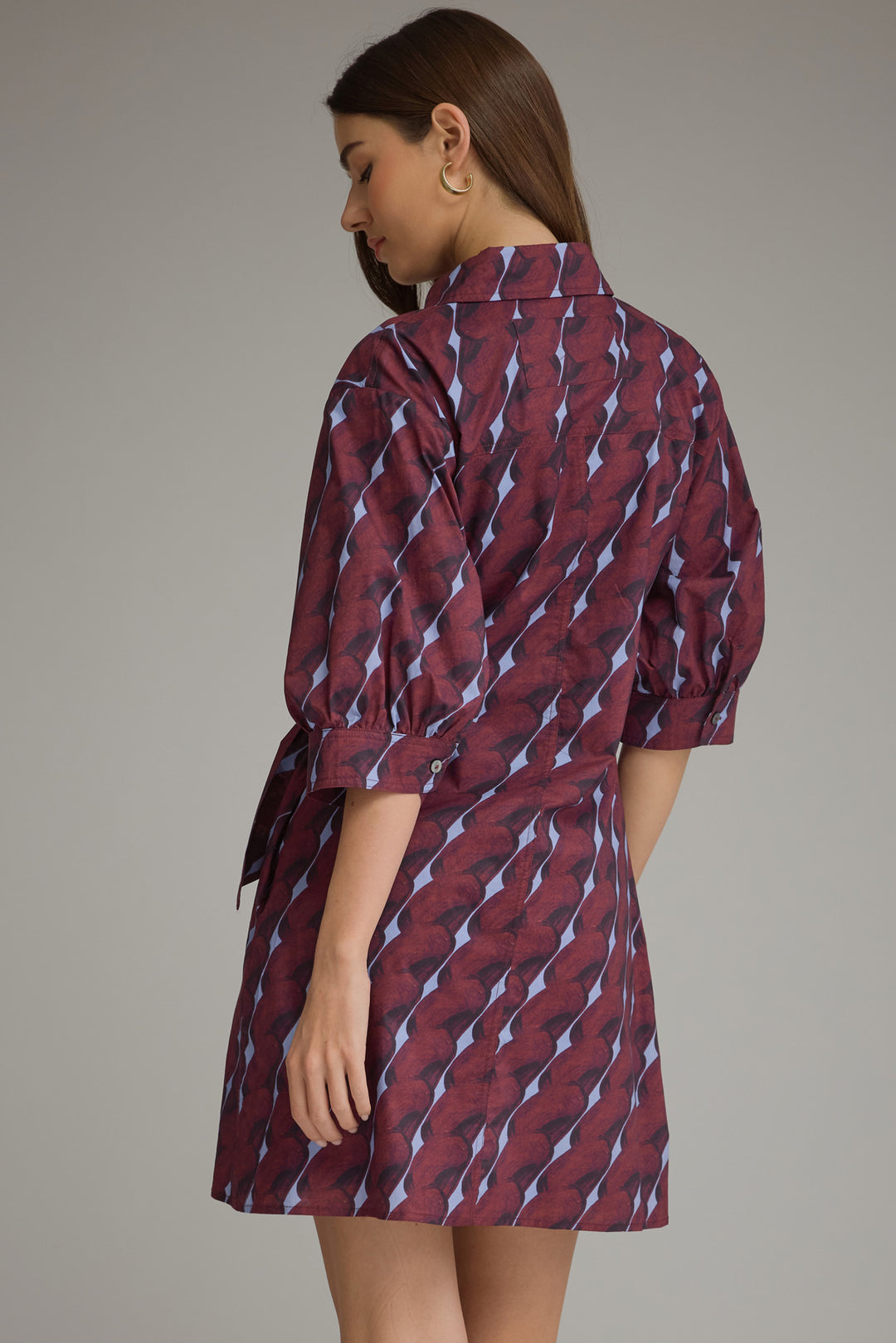 Printed Belted Shirt Dress