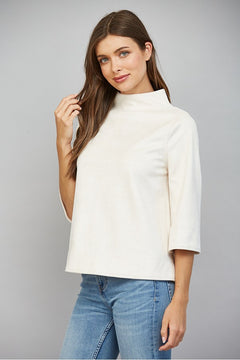 Faux Suede Mock Neck Top