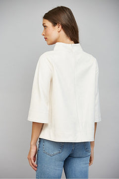 Faux Suede Mock Neck Top