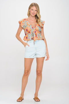 Adelina Tie - Front Top - Lush Lemon - Women&