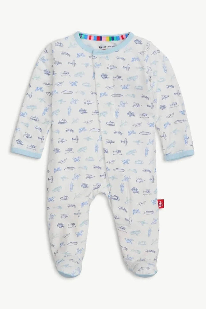 Airplanes Magnetic Footie - Lush Lemon - Children's Clothing - Magnetic Me - 840318787909