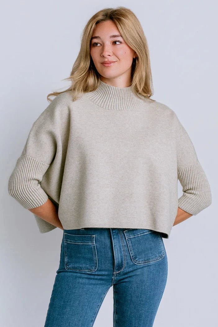 Aja Sweater W/Rib Turtleneck - Lush Lemon - Women's Clothing - Kerisma - 20825841310717