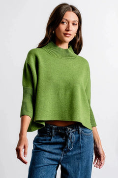Aja Sweater W/Rib Turtleneck - Lush Lemon - Women&