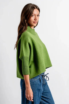 Aja Sweater W/Rib Turtleneck - Lush Lemon - Women&