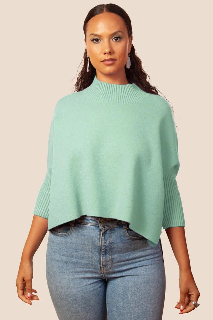 Aja Sweater W/Rib Turtleneck - Lush Lemon - Women's Clothing - Kerisma - 22979781814365