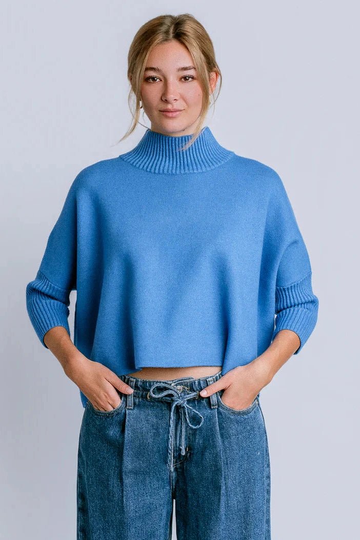 Aja Sweater W/Rib Turtleneck - Lush Lemon - Women's Clothing - Kerisma - 515451546325