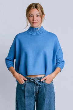 Aja Sweater W/Rib Turtleneck - Lush Lemon - Women&