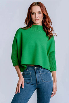 Aja Sweater W/Rib Turtleneck - Lush Lemon - Women&