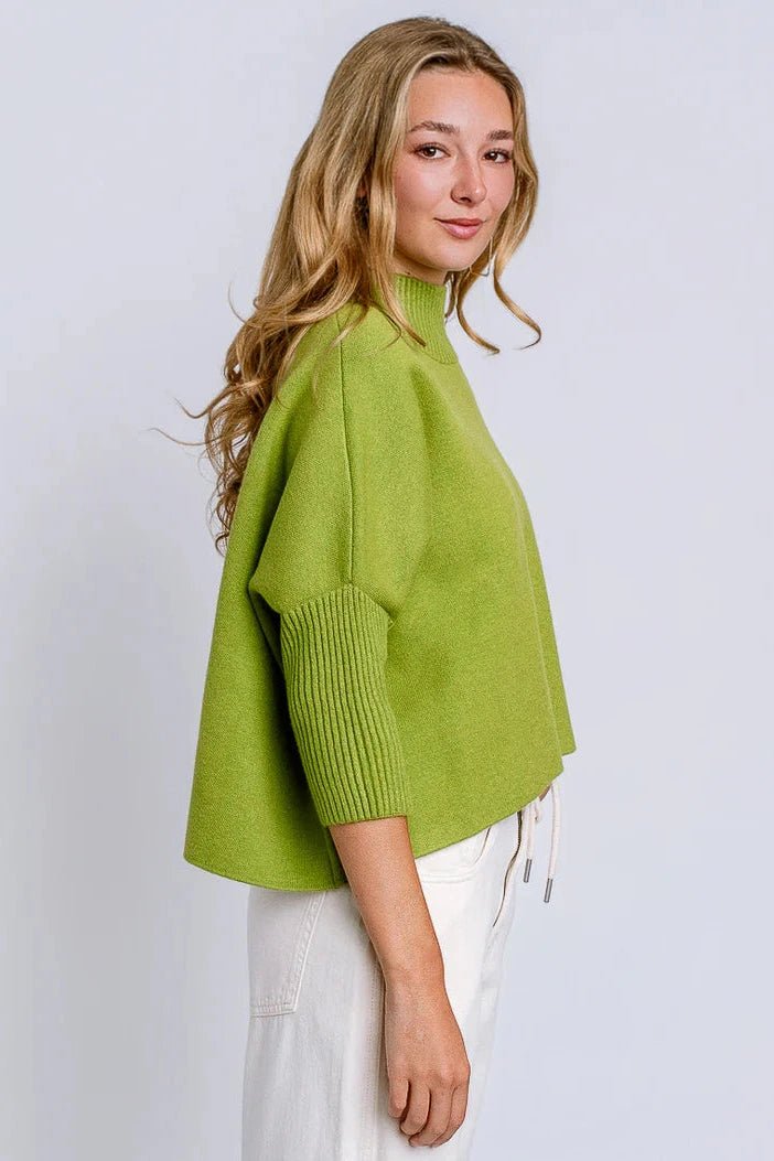Aja Sweater W/Rib Turtleneck - Lush Lemon - Women's Clothing - Kerisma - 58218992790973