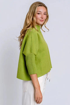 Aja Sweater W/Rib Turtleneck - Lush Lemon - Women&