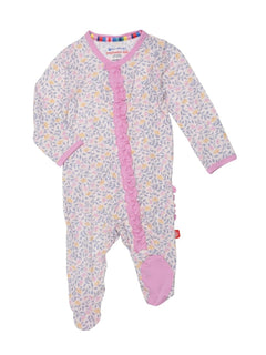 Amelia Modal Magnetic Footie W/Ruffle - Lush Lemon - Children&